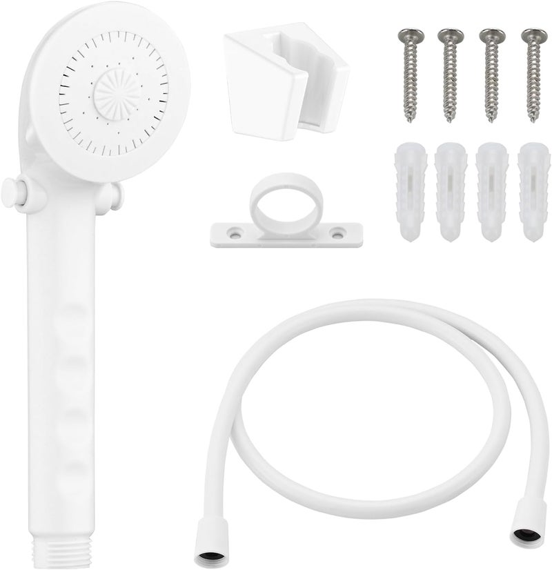 LavishStream RV Shower Head with Hose, High Flow Shower Head, for RV/Campers, Travel Trailer, Motorhome for Water Saving, with Pause Function and Handheld Shower Head Holder and Hose (White) - Image 1